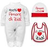 Corredino Neonato body per neonati cotone frase 100% amore di zia manche corte o in caldo cotone manica lunga set con bavetta cappello e tutine