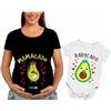 Colorfamily Coppia T-Shirt Maglietta Premaman e Body Neonato Mamma Figlio Mamacado Babycado Regalo Festa della Bodino Divertente per Uso diurno
