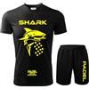 Zena Padel Zena divisa padel T-SHIRT E PANTALONCINO - uomo abbigliamento completo - kit tecnico pantaloncini con tasche - paddle completino cool dry - paddel made italy shark