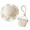 FLOORH Cappello Estivo in Paglia per Ragazze, Cappello Estivo da Spiaggia, Cappello da Sole con Tesa Marrone