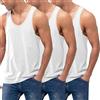 VEARZ Confezione da 3/6 canottiere da uomo, 100% cotone, classiche, aderenti, estive, per adulti, senza maniche, per palestra, allenamento, taglie forti