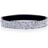 Longwu Cintura da donna con strass glitter scintillanti Cinture larghe in vita elastiche Cinture elastiche argentate per abiti da festa da donna