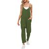 Cegerne Salopette Donna Estiva Larga Senza Maniche Tuta Intera Jumpsuit Premaman Casual da Lavoro Giardino con Tasche Grandi, Verde militare, L