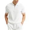 XuanXmy Polo a Maniche Corte da Uomo Camicie da Golf a Maggese Leggere Polo a Coste con Cerniera Fasion