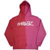 Rock Off officially licensed products Gorillaz Felpa con Cappuccio Two Tone Brush Band Logo Nuovo Ufficiale Uomo Rosso