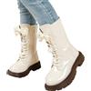 Generico Stivali per Bambini E Ragazze, Imbottiti, in Pelle, Classici Stivali Invernali con Cerniere Laterali, Eleganti Caldo Peluche Alto Scarpe, Suola Spessa Antiscivolo Neve Stivaletti