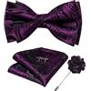 DiBanGu Bretella elastica classica a pois da uomo, a forma di Y, 6 bottoni unisex | Cravatta intrecciata, liscia e setosa, motivo cachemire, facile da abbinare, fazzoletto da taschino, gemelli, affari, feste