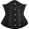 LYSINK Corsetto da donna Steampunk gotico top elegante pizzo floreale scollo a barca spalle scoperte jacquard overbust bustier