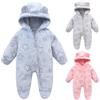 Fnaobai Tuta invernale neonato Bambino ragazza ragazzo Orecchio di orso Pagliaccetto in pile con cappuccio Neonato Footie Jumpsuit Outwear Cappotti