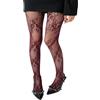 Mrotrida Collant da donna in pizzo con motivo floreale retrò rosa fiori cavi Mesh Leggings a rete carino Lolita collant