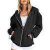 SCBFDI Felpa Personalizzata, Sweatshirt Donna, Felpa Manica Lunga Taglia Grossa Autunno Giacca Stile di Strada Sportivo con Zip Adatto Blazer Tinta