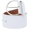 Vanzetti Pelle cintura Hollywood Boulevard 60mm Round Leather Belt W85 White bianco