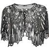 YASHANG Grouptap Scialle Nero di Scialle del Bolero dello Scialle del Gatsby degli Anni '20 dell'involucro del Capo per Le Donne Flapper Art Deco Costume del Vestito dell'Annata