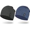 EMPIRELION Berretti leggeri multifunzionali da 22,9 cm, sottili da corsa, per casco, per uomini e donne, Grigio scuro melange + blu acciaio mélange, Taglia unica