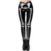 Kamviluer Leggings di Halloween Donne Halloween Costume Leggings Allenamento Esecuzione Scheletro Stretti Stretti