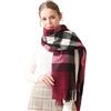 LumiSyne Invernale Sciarpa Scozzese In Lana Con Nappa Per Donna Uomo Scialle a Quadri Classico Tartan Texture In Cashmere Stole Grand Pashmina Morbido e Ispessito