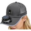 Generic Cappello portatile a vento ricaricabile, cappello a tesa solare con ventilatore USB, raffreddamento a mani libere con cinturino regolabile, cappuccio di protezione solare per una vestibilità comoda