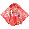 Generic Kimono corto, vestaglia floreale da geisha giapponese Yukata, accappatoio con cintura Obi