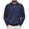 ChahuerOu Polo Casual da Uomo di Moda di Strada Loose Plus Size Polo a Maniche Lunghe T Shirt