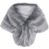 YuanDiann Poncho da donna in finta pelliccia, scialle da sposa, elegante, morbido, caldo, da sera, cerimonia, coprispalle in finta pelliccia, colore grigio, Grigio, Etichettalia unica