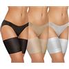sesto senso 3 Paia Fasce Cosce Anti Sfregamento Sexy Elastico con 4 Strisce di Silicone Bande