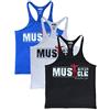 Muscle Alive Uomo Fitness sotto Maglie Sportive Canotta Bodybuilding Palestra Allenarsi Stringer Vest