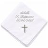Coccole - Fazzoletto Battesimo Personalizzato 35x35 cm con Nome e Data - Fazzoletto Battesimo per Cerimonia in Tessuto Piquet - Regalo Battesimo Ideale Made in Italy