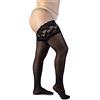 LEELA LAB Calze autoreggenti donna Curvy 30 Denari a Balza Alta in Pizzo, Collant autoreggenti Taglie forti, Calze autoreggenti sexy con silicone - Made Italy
