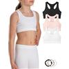 Risalti Top Bambina Olimpionico Microfibra 3 pz - Top Ragazza Senza Cuciture ed Etichette, Top Sportivo Bambina, Reggiseno Ragazza Sportivo, Seamless, Bracciali in Omaggio - Made in Italy