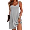 Bresdk Camicia Notte Donna Cotone Pigiama Donna Senza Maniche Corta Camicia Notte Estivo Sottoveste Sexy Sleepwear per Casa e Casuale