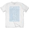 Rock Off officially licensed products Joy Division T Shirt Unknown Pleasures Bianca On Blu Logo Ufficiale Uomo Blu