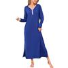 Bresdk Camicia da Notte Donna Manica Lunga Cotone con Bottoni Davanti Scollo a V Camicia da Notte Donna Invernale per Casa e Casuale S-XXL