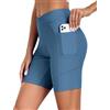 Ekouaer Costume da bagno da donna a vita alta da 21,6 cm, a vita alta, da spiaggia, surf, con tasca, S-3XL