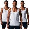 COSHAL 3 canottiere da uomo in 100% cotone, canottiera senza maniche, per allenamento in palestra, canottiere da uomo, tinta unita, per tutti i giorni, abbigliamento atletico, gilet taglie forti