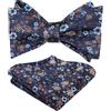 Alizeal Set papillon classico da uomo con papillon e fazzoletto quadrato colorato per festa di nozze