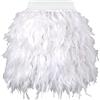 BweStilm Gonna a piuma, bianca, da donna, con piume, colore bianco, con piume, mini gonna, per Halloween, feste, cosplay, feste