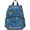 Mnsruu Zaino per bambini, motivo moto, colore blu, per bambini e bambine, per scuola materna, scuola materna, borsa da viaggio per asilo nido con striscia riflettente, A199
