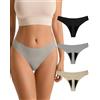 SHARICCA Mutande Ciclo Mestruale Donna Mestruali Perizoma Senza Cuciture Mutande Assorbenti Mestruali Lavabili Donna Intimo Protettive 3 Pack