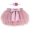 ANIMQUE Bebè Bambine Ragazze Gonna tutù Gonna Principessa Mini Strati Super Morbido Tulle Gonna Elastico in Vita Balletto Gonne Corte con Copri Pannolino + Fascia