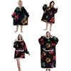 emmarcon coperta da divano indossabile, poncho lungo unisex in flanella con cappuccio e maniche lunghe, plaid indossabile caldo e morbido