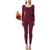 LIPIODOL Intimo Termico Donna Maglia Termica Donna Lunga Fodera in Micro Pile Pigiama Abbigliamento Intimo Canottiera Calda Elegante Elastica Traspirante Sportiva