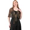 LumiSyne Donna Scialle Stola Metallici Scintillanti Con Fibbia Ad Anello Tinta Unita Glitter Nappe a Frange Foulard Lunga Leggero Stola Elegante Per Abito Da Sera Sposa Matrimonio Cerimonia Festa