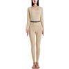 LIPIODOL Prontiaduscire Intima Termica Set Donna Senza Cucitura Foderato in Morbido Pile Pantalone Base Layer Riscaldante Traspirante ad Asciugatura Rapida Tuta Termica Termici