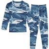 Mnsruu Pigiama per bambini con squalo senza cuciture con pantaloni a maniche lunghe e pantaloni comodi in cotone per ragazzi e ragazze, pigiama unisex, 18 M, #01, 8 anni
