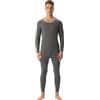 Jamron Uomo Set di Biancheria Intima Termica in Cotone Elasticizzato Scollo a V/Girocollo Maglia a Maniche Lunghe & Calzamaglia Termica (S-4XL)