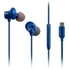 Panasonic RP-TCM225DEA Auricolari USB-C, Auricolari In-Ear, Cuffie con Cavo con Microfono e Telecomando Integrati, Bassi Potenti, Taglia Personalizzabile, Cavo da 1,2m, Blu