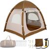 SOARS Tenda da Campeggio Gonfiabile 2-4 Persone con Pompa, 208 x 208 cm | Tenda Familiare Impermeabile a Doppie Porte con Tetto Rimovibile, Finestre e Lucernario, per Spiaggia e Escursioni