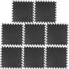KONTONTY 8 Pezzi Tappetino da Ginnastica Puzzle Eva Interlocking Nero | Game Mat, Tappetini per Ginnastica, Tappeto Esercizi, Facile Montaggio, Superficie Morbida