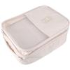 OFFSCH Borsa Beige Porta Scarpe da Viaggio Doppio Strato | Organizzatore Portatile per Casa e Viaggio, Nylon Imitazione, Mantiene le Scarpe Pulite e Ordinate