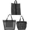 Beavorty 3 Pezzi Borsa Spiaggia Portatile in Poliestere, Set Nero | Viaggio e Valigia, e Pratica, Borsa per Cosmetici, Wash Bag da Viaggio